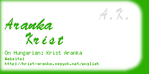 aranka krist business card